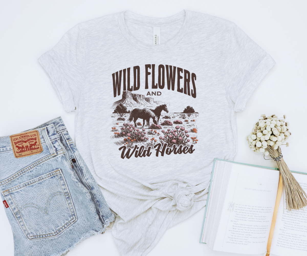 Wild Flowers and Wild Horses Tee