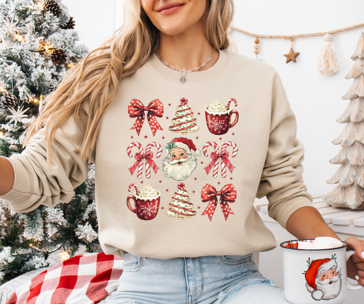 Hot Cocoa & Holly Bows Sweatshirt