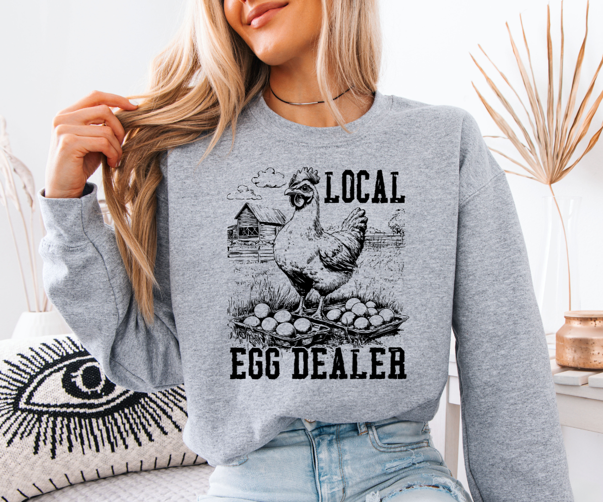 Local Egg Dealer Chicken (Black) Sweatshirt