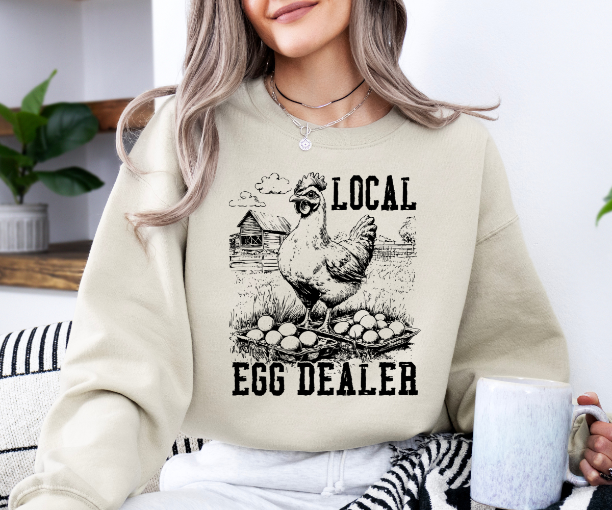 Local Egg Dealer Chicken (Black) Sweatshirt
