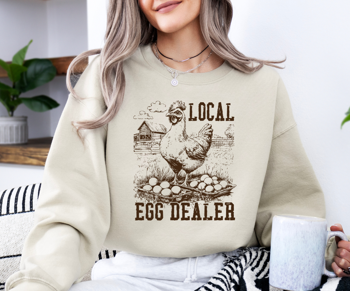 Local Egg Dealer Chicken (Brown) Sweatshirt