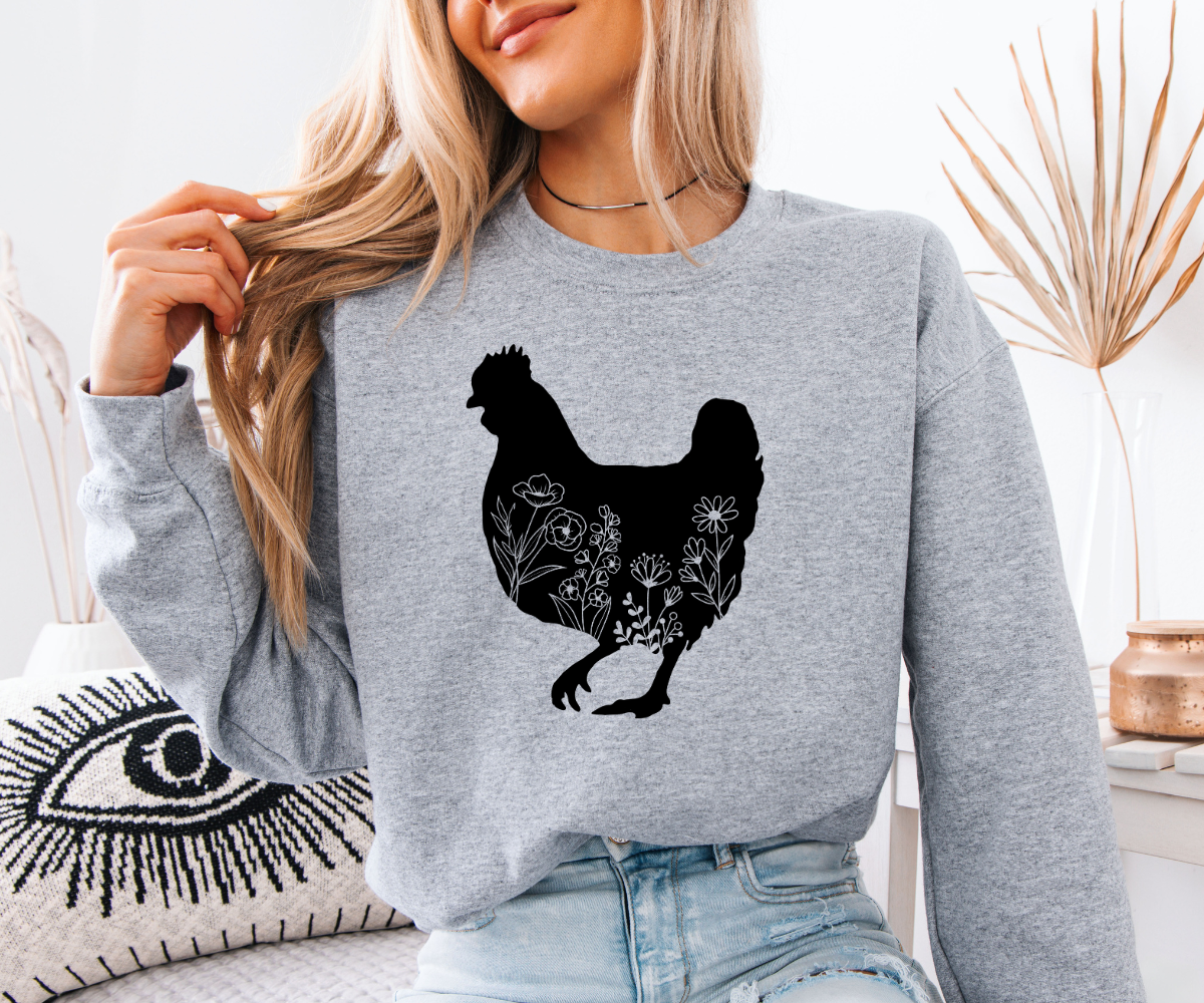 Floral Chicken Sweatshirt