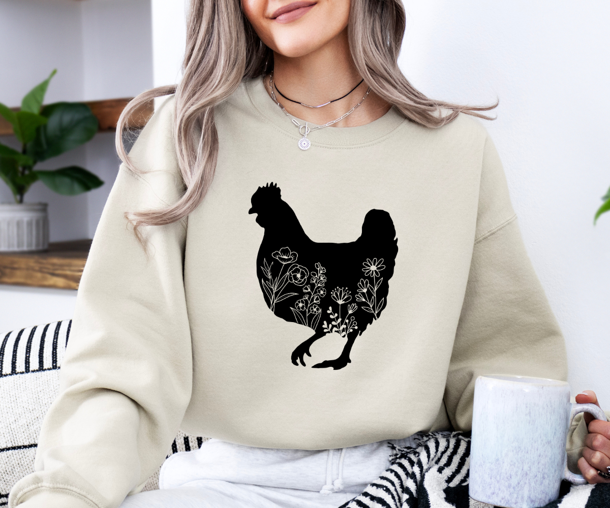 Floral Chicken Sweatshirt