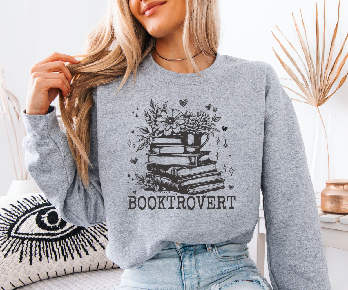 Booktrovert Floral Sweatshirt