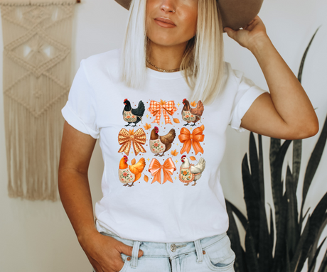 Autumn Chickens & Bows Tee