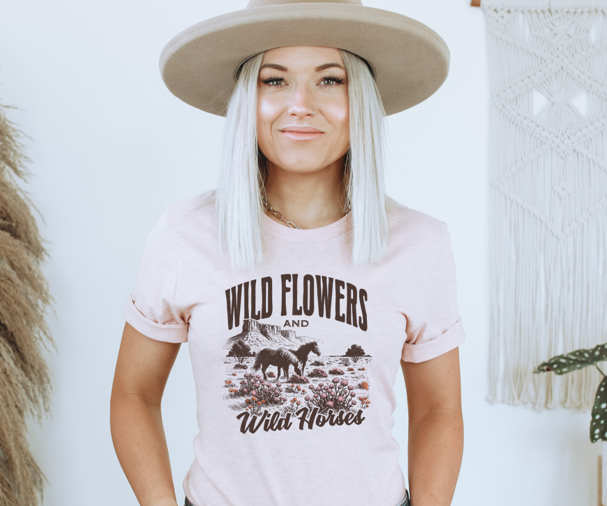 Wild Flowers and Wild Horses Tee