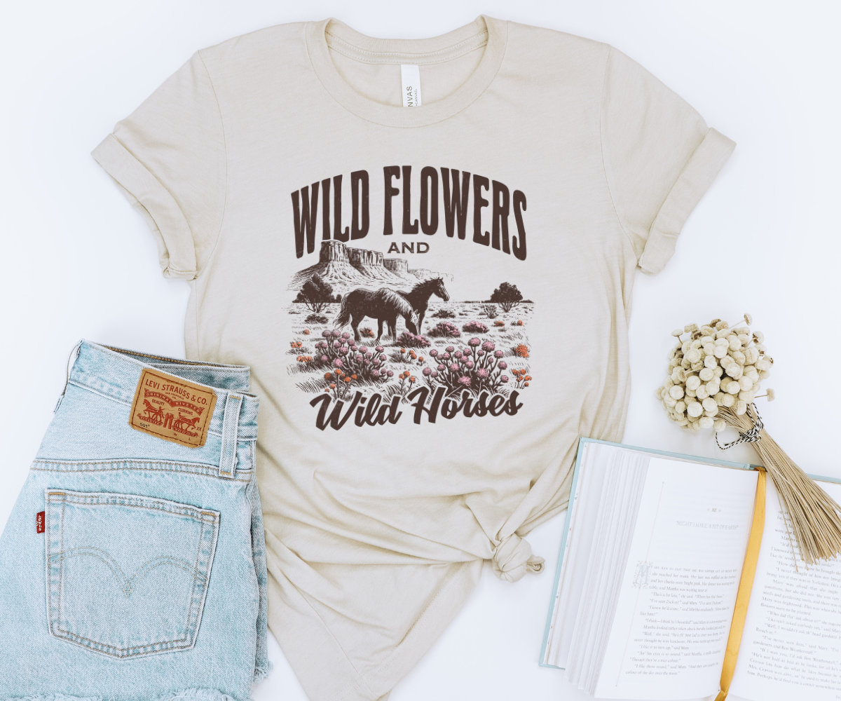 Wild Flowers and Wild Horses Tee
