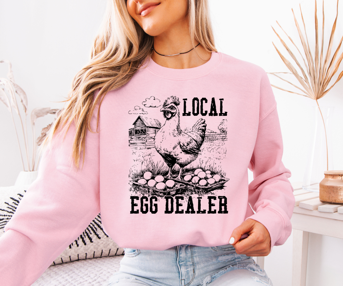 Local Egg Dealer Chicken (Black) Sweatshirt