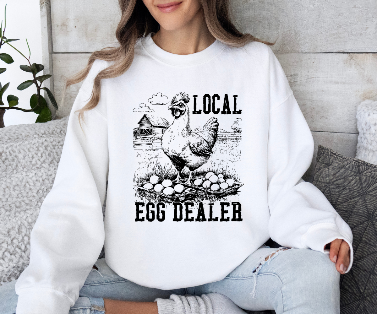 Local Egg Dealer Chicken (Black) Sweatshirt