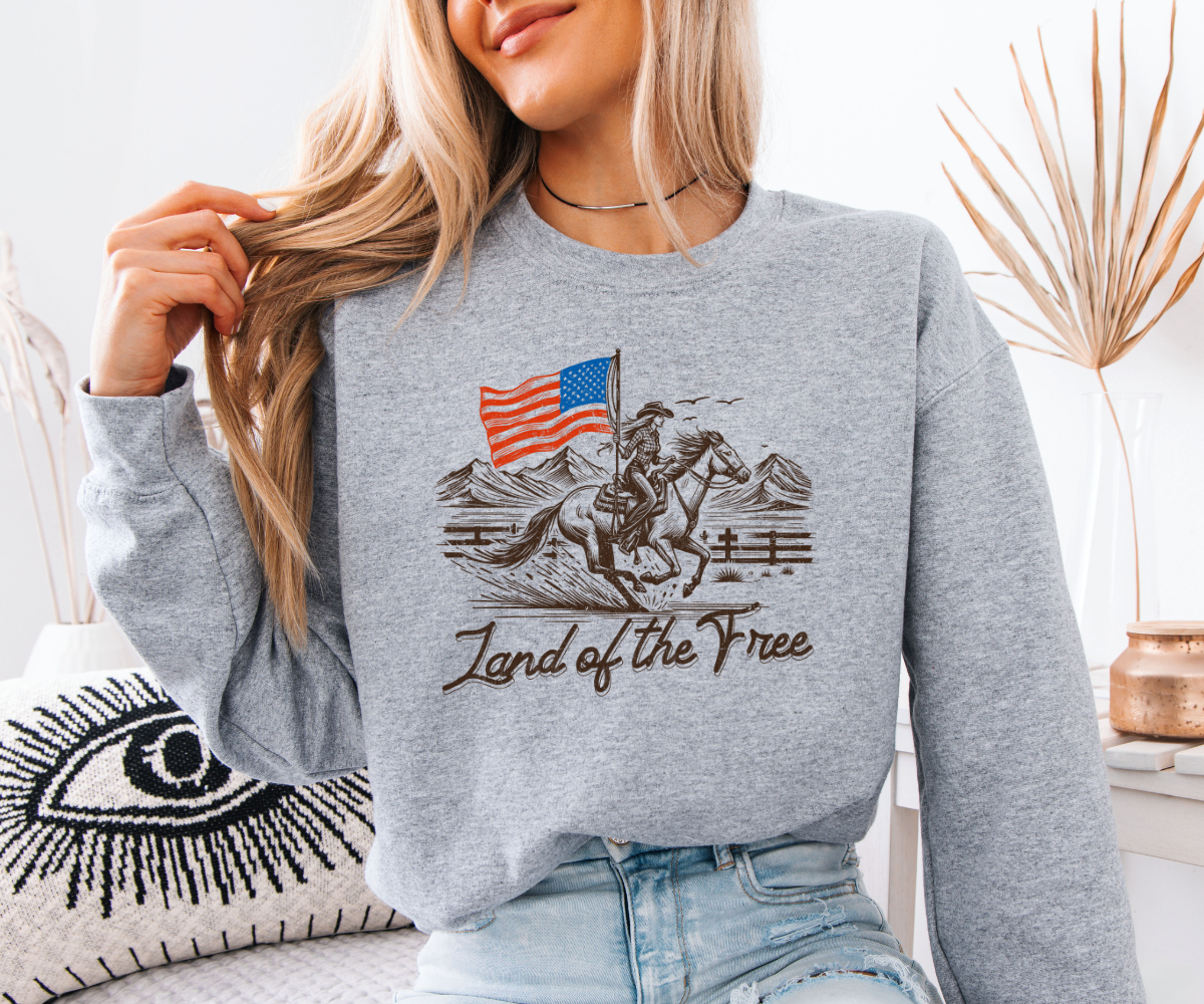 Land Of The Free Cowgirl Sweatshirt