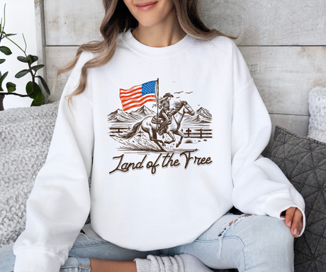 Land Of The Free Cowgirl Sweatshirt