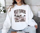 Wild Flowers And Wild Horses Sweatshirt