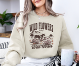 Wild Flowers And Wild Horses Sweatshirt