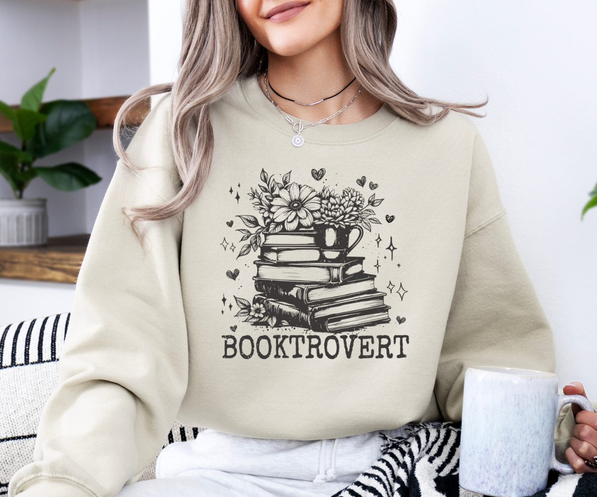 Booktrovert Floral Sweatshirt
